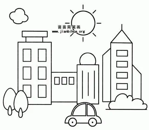 美丽 strong>城市简笔画 /strong>图片大全美丽城市简笔画图片大全