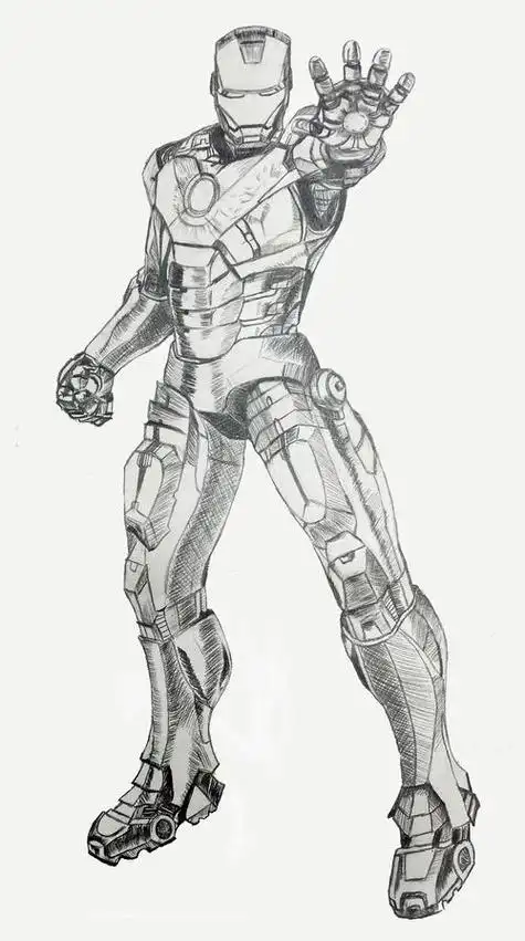 钢铁侠马克42简笔画钢铁侠简笔画马克笔