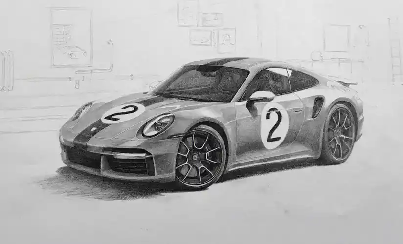 保时捷tubospedrorodriguez素描作品