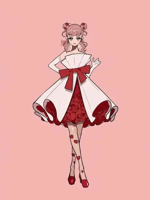 同时,拟人化美少女的服装形象,也是来自于软件的外形,将颜色融合到