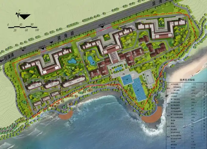 怀特国际度假酒店规划总平面图(修改)批前公示