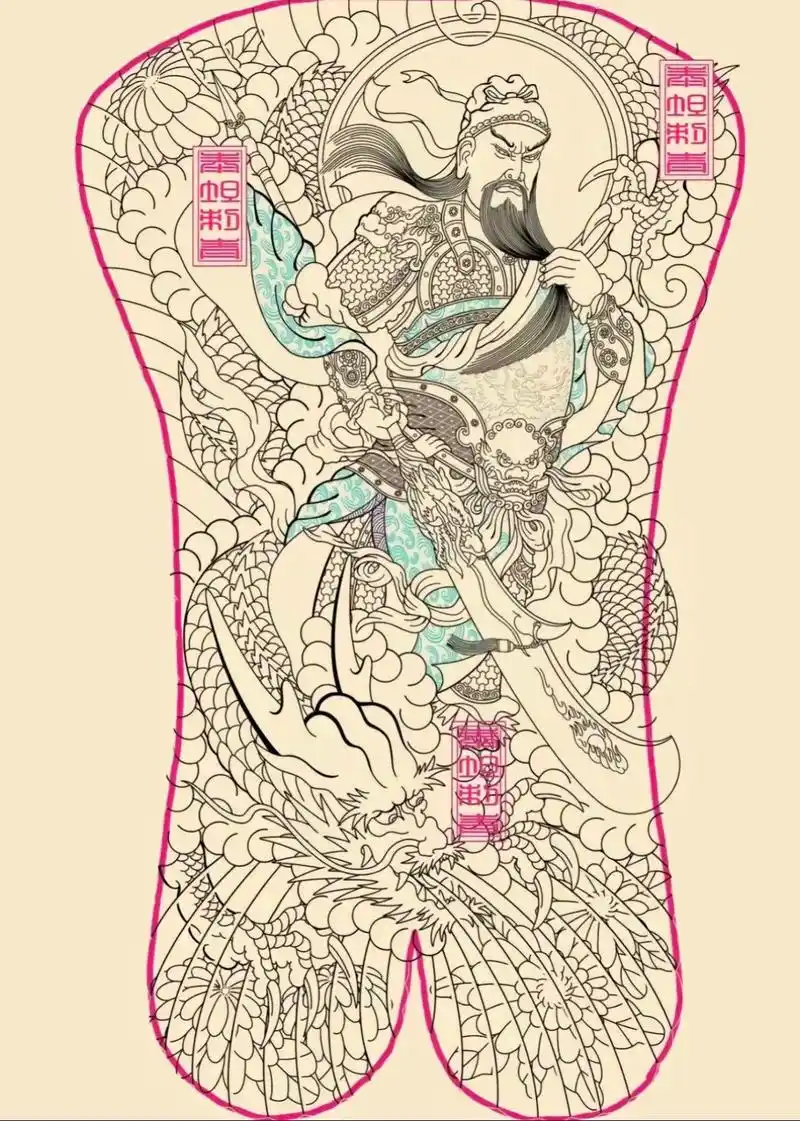 关二爷.老传统关二爷满背#纹身手稿 #手稿分享 #满背 #中 - 抖音