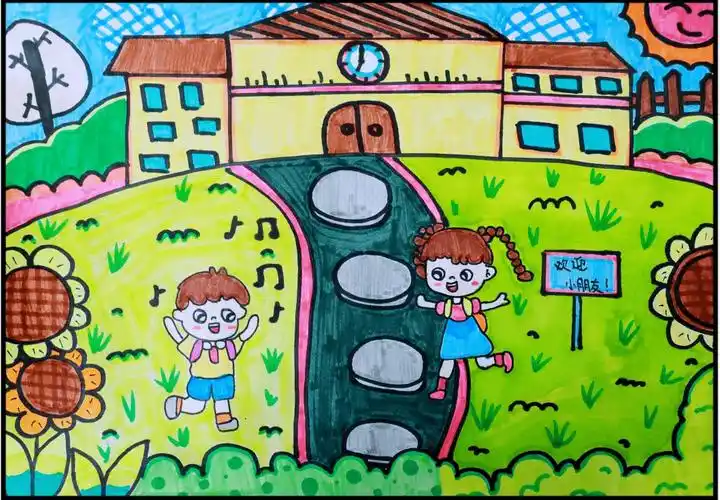 潍坊师生画笔下的春日校园美醉了_新华幼儿园_小学_教育