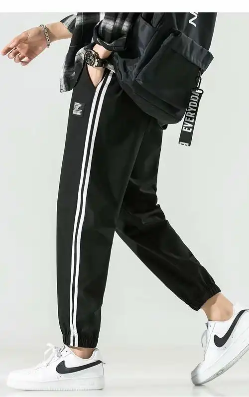 男士运动裤子2021春季新款宽松束脚裤韩版潮流潮牌工装休闲长裤甄萌