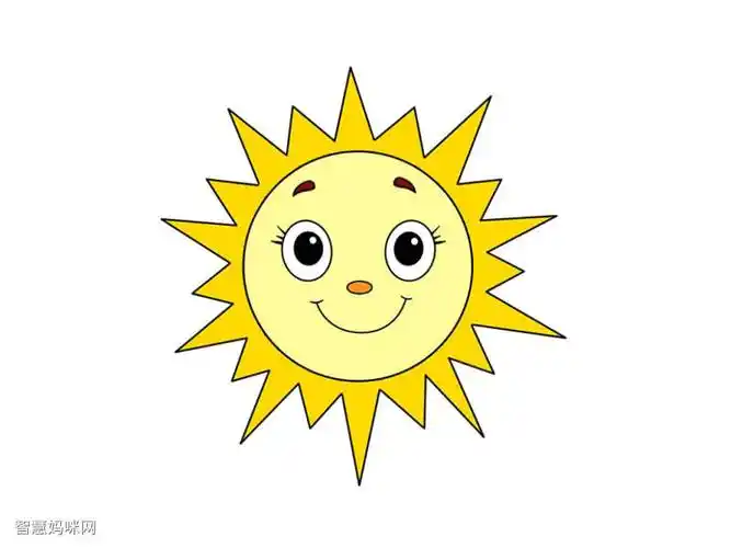 卡通太阳简笔画画法步骤