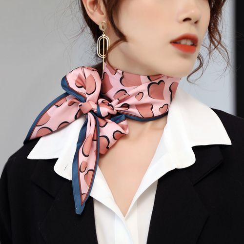 丝巾女小长条围巾百搭春秋冬季装饰护颈彩色韩国复古秋款洋气时尚