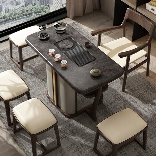 阳台茶桌椅组合轻奢极简功夫泡茶桌实木书房办公室茶室家用小茶台