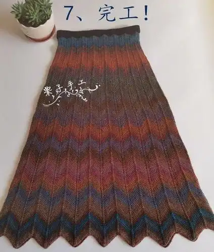 织一条半身裙,能穿春,秋,冬三季,棒针编织附图解教程