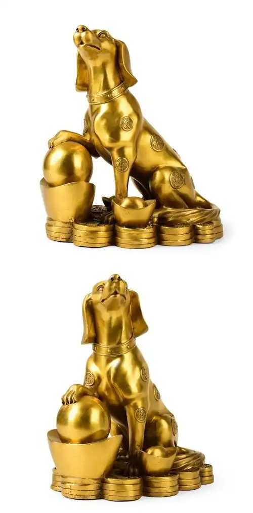 包邮 开光纯铜金钱狗摆件 十二生肖狗铜狗家居招财风水装饰品_7折现价