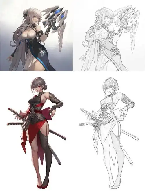 你们要的动漫人物线稿素材,快拿去临摹