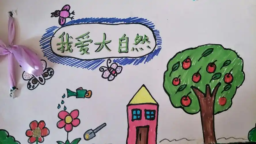 敬畏自然,尊重生命,感恩自然,保护环境——临沂军部街小学植树节绘画