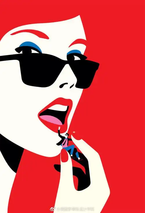 来自艺术家malikafavre的插画设计版画与波普的混合风