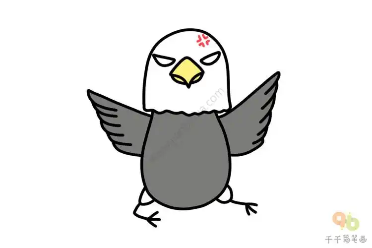 生气的白头海雕手账素材简笔画