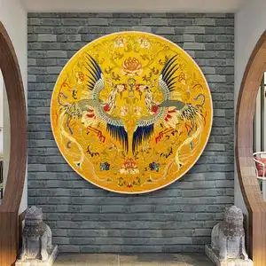 满钻钻石画十字绣双凤呈祥凤凰圆形2019新款客厅高档复古贴钻石绣