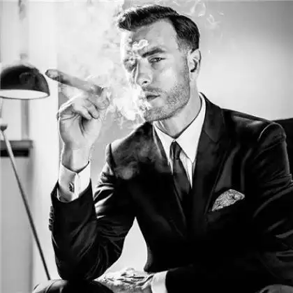 超拽男生黑白头像欧美霸气成熟抽烟的男人