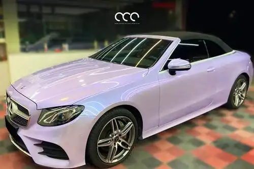 奔驰全车漫彩改色膜渐变亮面银幻紫