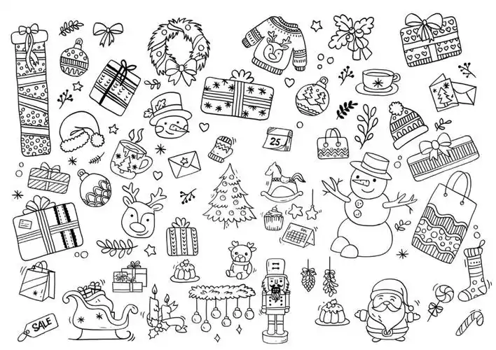 手帐素材整理第13期|圣诞节黑白