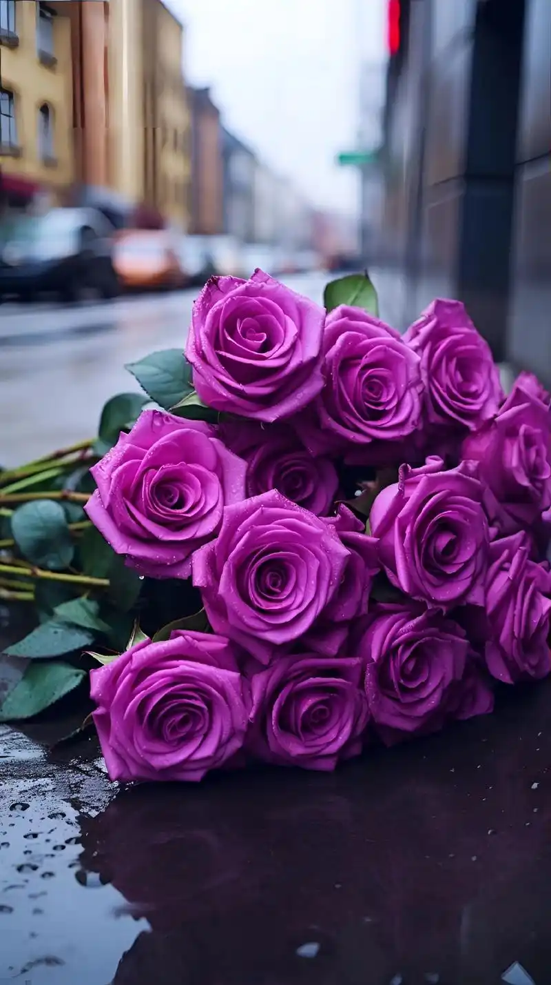  紫玫瑰花语:我"紫"爱你一个人,对我而言你珍贵又独特.# - 抖音