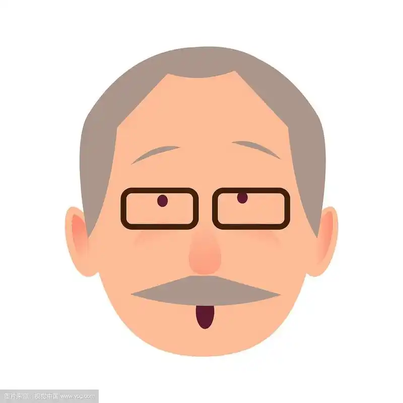 近距离观察一位白发老人的惊讶表情