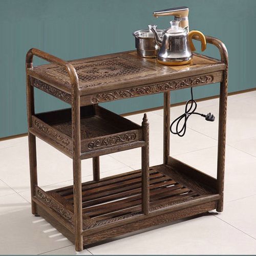 鸡翅木茶桌移动茶车功夫茶水柜家用烧水茶台红木小茶几茶水架简约