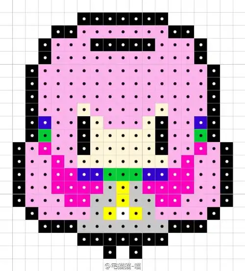 【宅猫猫·像素拼豆图纸·初音未来】送给喜欢初音的友友们