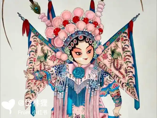 手绘卡通京剧人物杨金花
