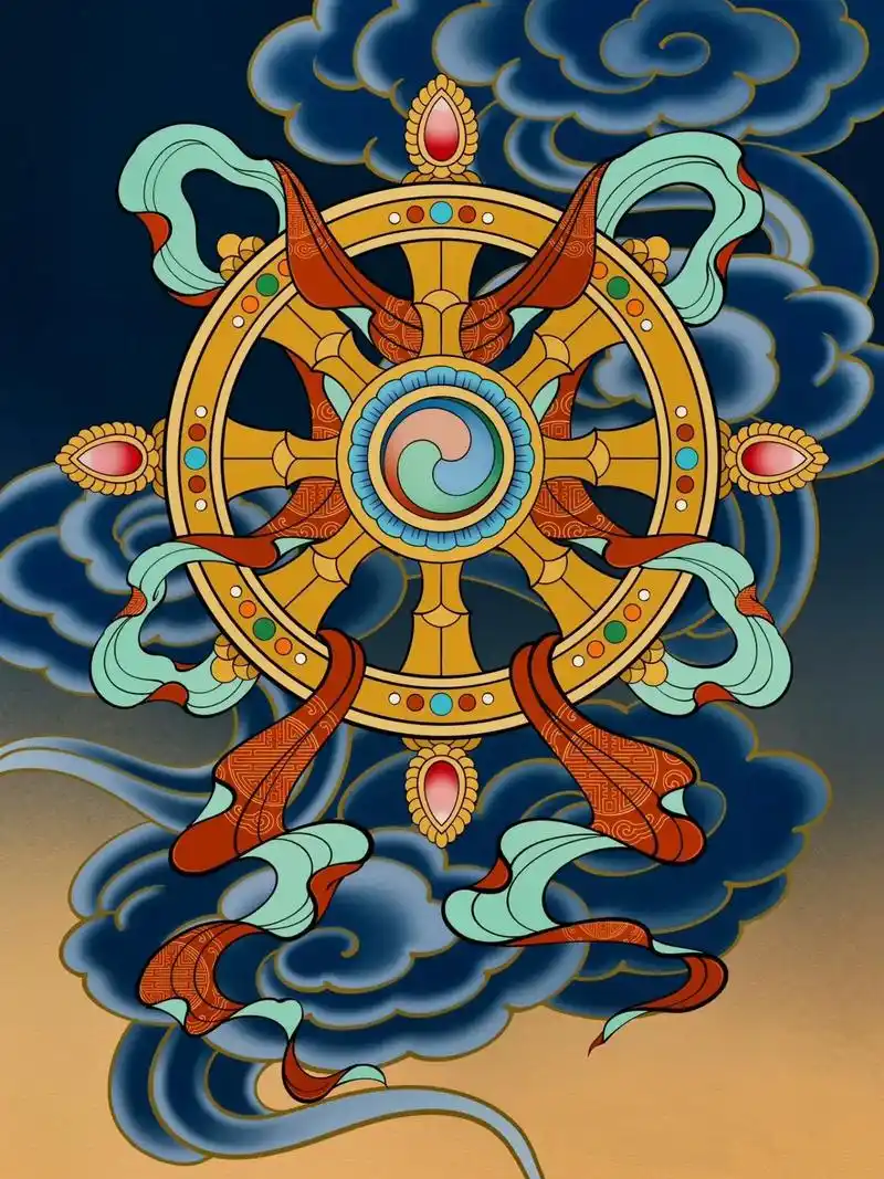 八吉祥,又称佛教八宝,象征佛教威力的八种物象,简称轮 - 抖音