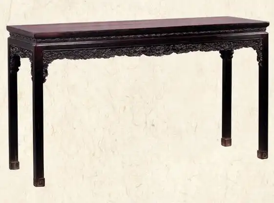 清乾隆 紫檀八方西番莲转桌