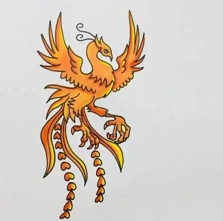 火凤凰怎么画好看又霸气又简单火凤凰简笔画