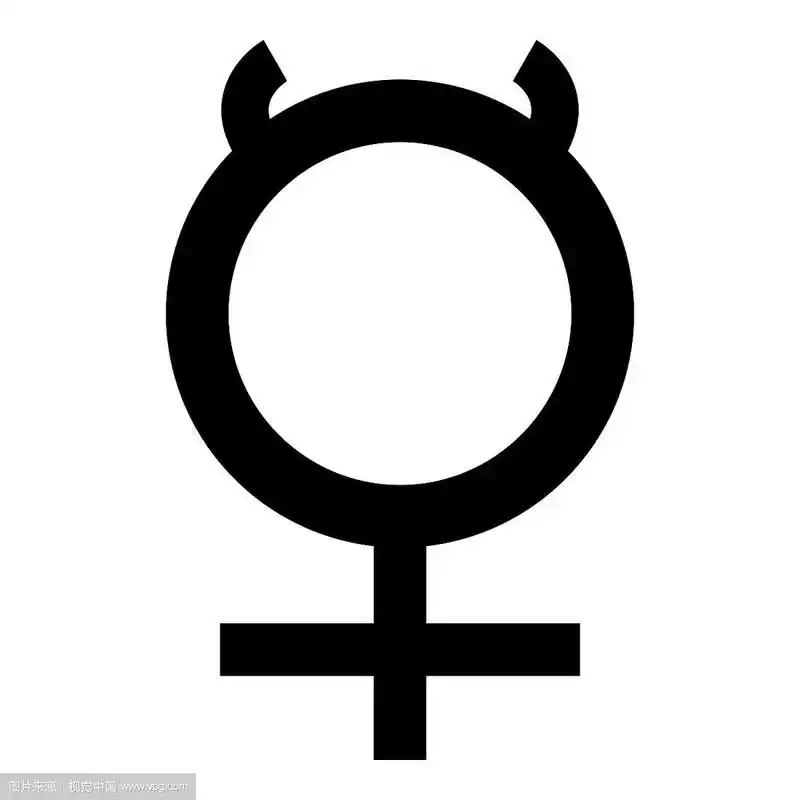 水星符号图标黑色插图平面风格简单的形象