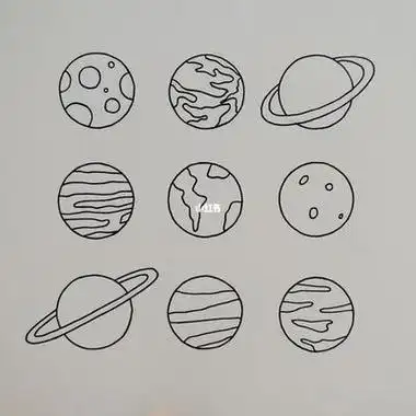 宇宙简笔画彩画 - 简单简笔画