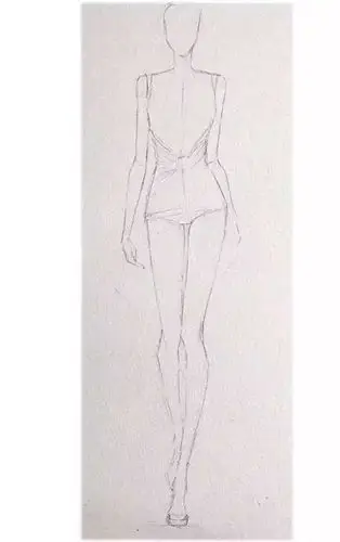 手绘步骤如下: 1,线稿绘制步骤: (1)画出人体,之一要符合时装画9头身