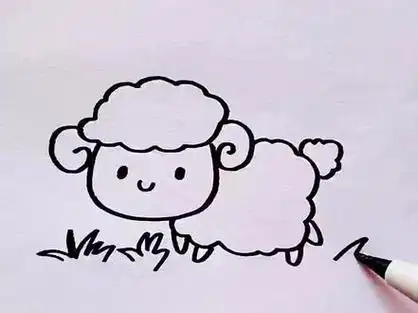 教你画萌萌哒小绵羊#创意简笔画 #简笔画素材 #简笔画书