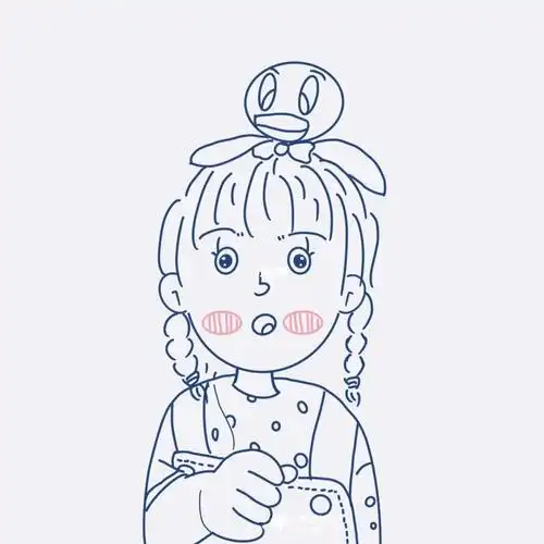 画个穿背带裤的小女孩