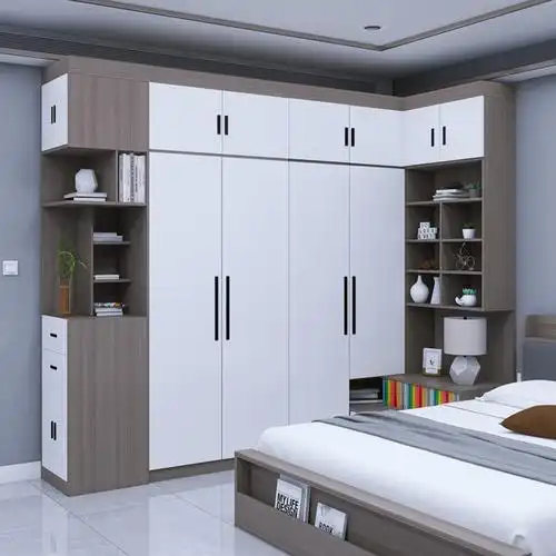 l型衣柜转角家用卧室带边柜组合小户型定制墙角拐角衣帽间储物柜