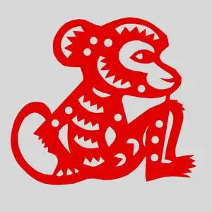 22传统中国风纸质窗花剪纸生肖动物猴子儿童幼儿园贴纸装饰画h作