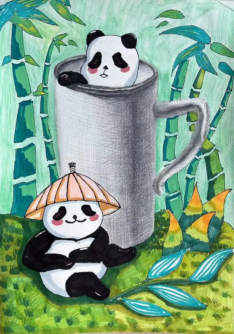 功夫熊猫.#一学就会的简笔画 #绘画 #想画就画 #一起学画 - 抖音