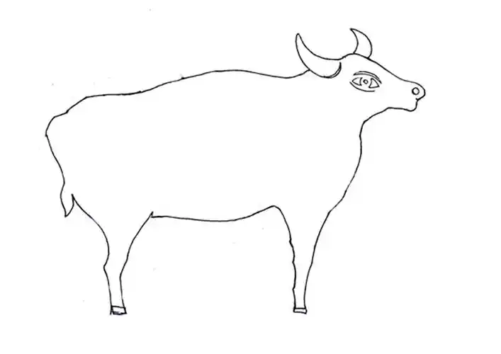 手绘牛简笔画-牛手绘