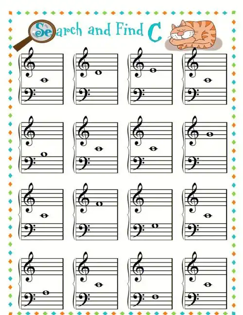 儿童启蒙寻找音符音名五线谱小游戏
