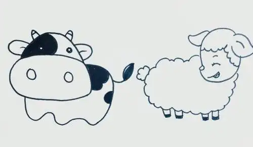 蒙古草原牛羊简笔画怎么画 草原上的牛羊简笔画教程