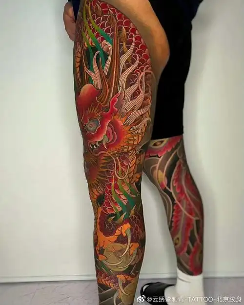设计美学##花腿纹身##龙纹身##新传统纹身