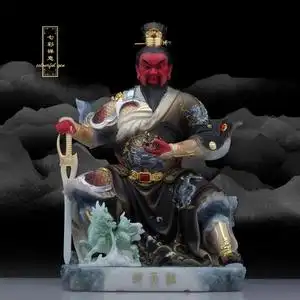 汉白玉胡天祖神像圣丰佛像《胡爷》现代家居供奉客厅工艺品摆件