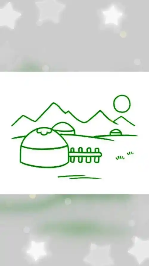 草原简笔画 风景优美的草原简笔画