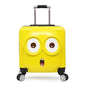 黄色小人儿童拉杆箱小熊拉杆箱登机箱万向轮拉杆pc密码箱卡通行李