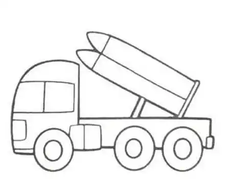 导弹车简笔画图片大全_现代武器导弹车简笔画图片