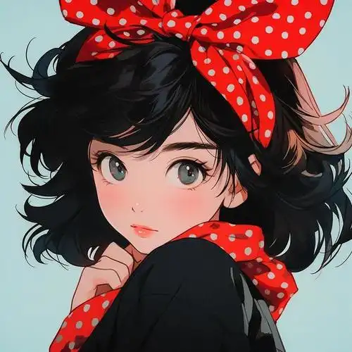 可爱头像蝴蝶结女孩心动的感觉