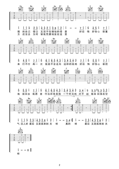 时光机吉他谱 b调男生版-甘文编配-五月天1