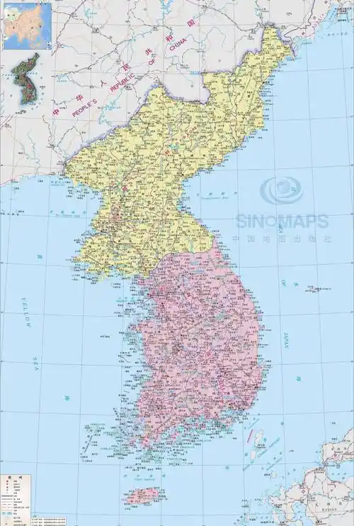 朝鲜韩国行政地图,韩国地图高清中文版 - 八维库便民查询网
