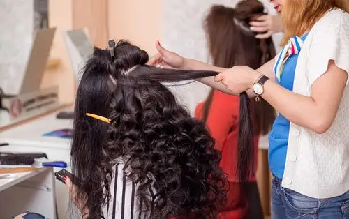 时尚,美发师,发型,美女,制作,烫发,职业,卷发,背景,美发