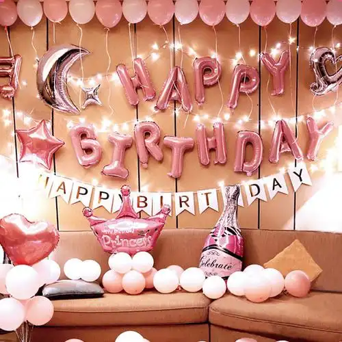 生日快乐装饰派对气球浪漫惊喜场景布置happybirthday节日装扮用品